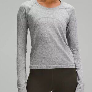 Lululemon Swiftly Tech Long-Sleeve Shirt 2.0 Waist Length - Gray - Size 4